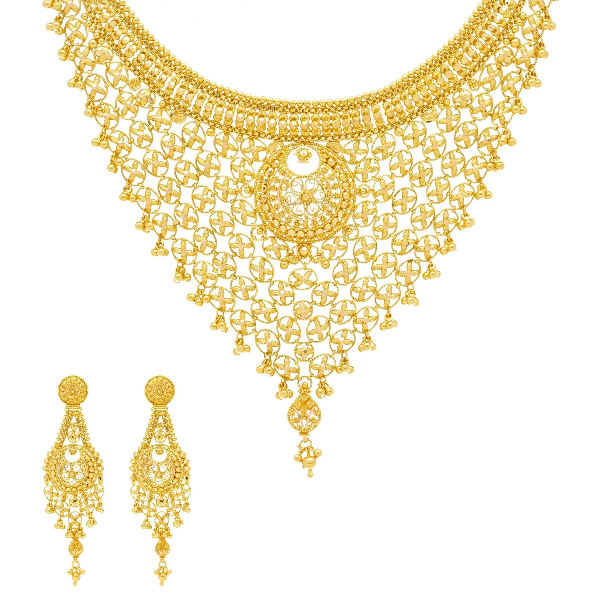 22K Gold Divya Chandelier Jewelry Set