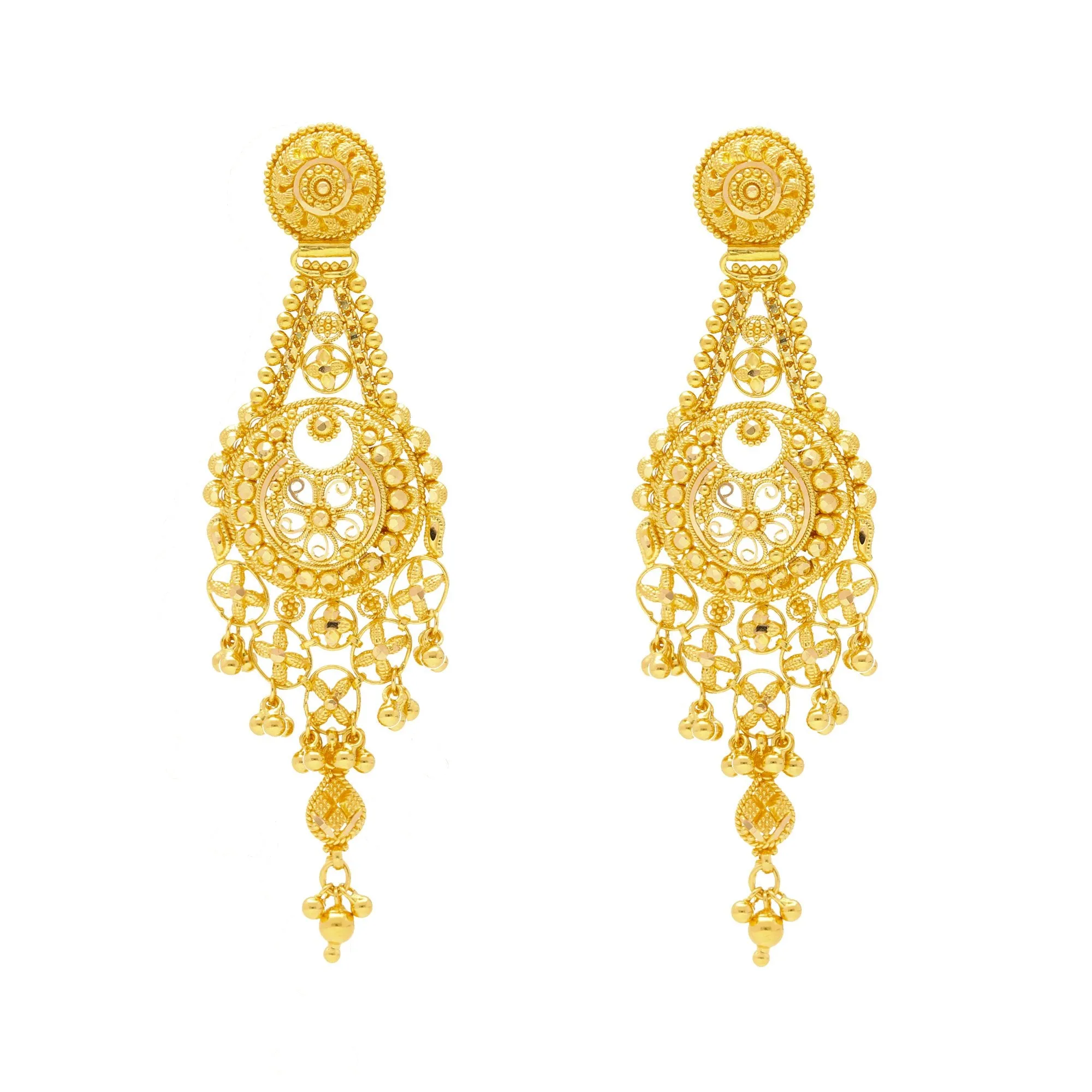 22K Gold Divya Chandelier Jewelry Set