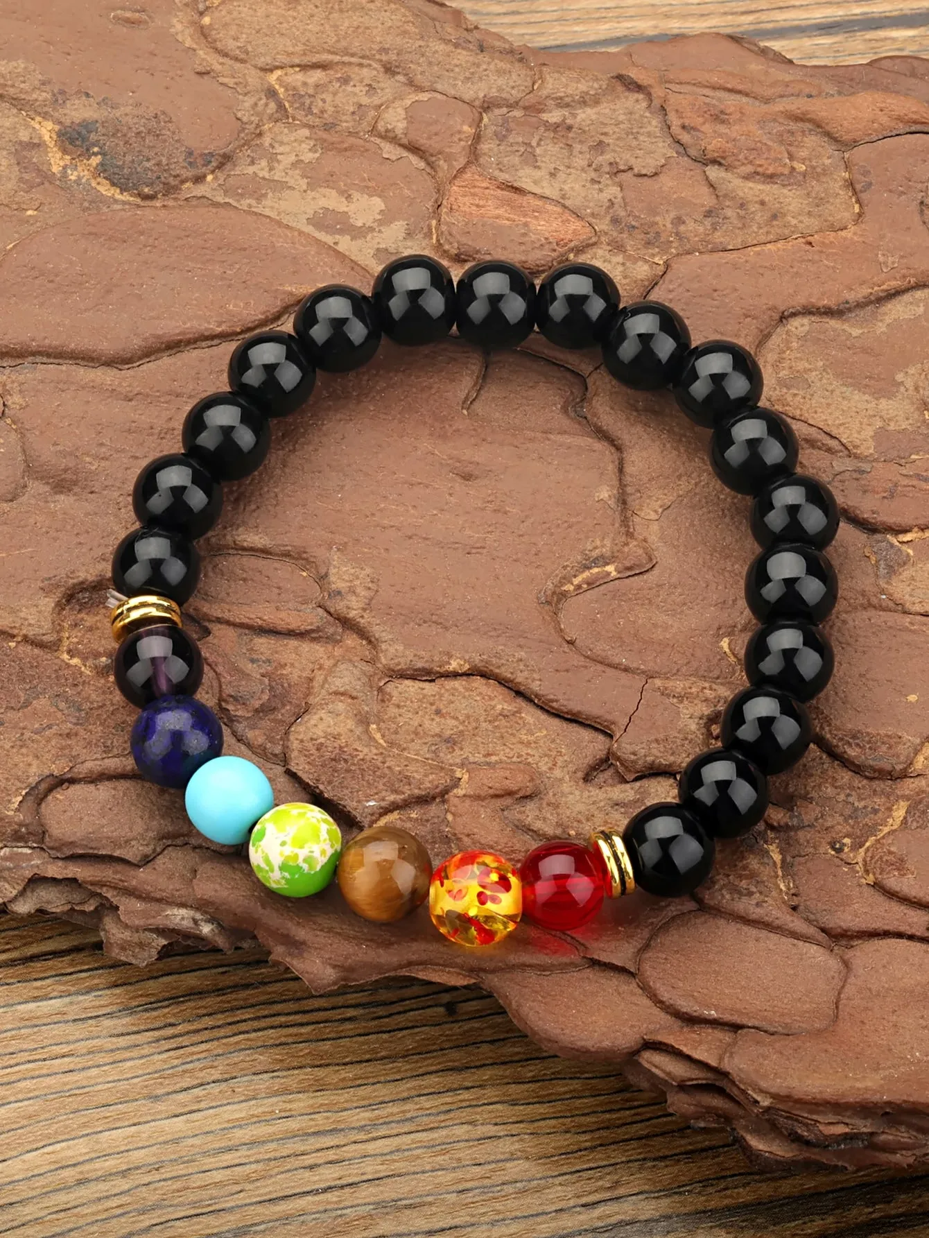 7 Chakra Stone Beaded Bracelet for Women Men Stretchy Stackable Bracelets