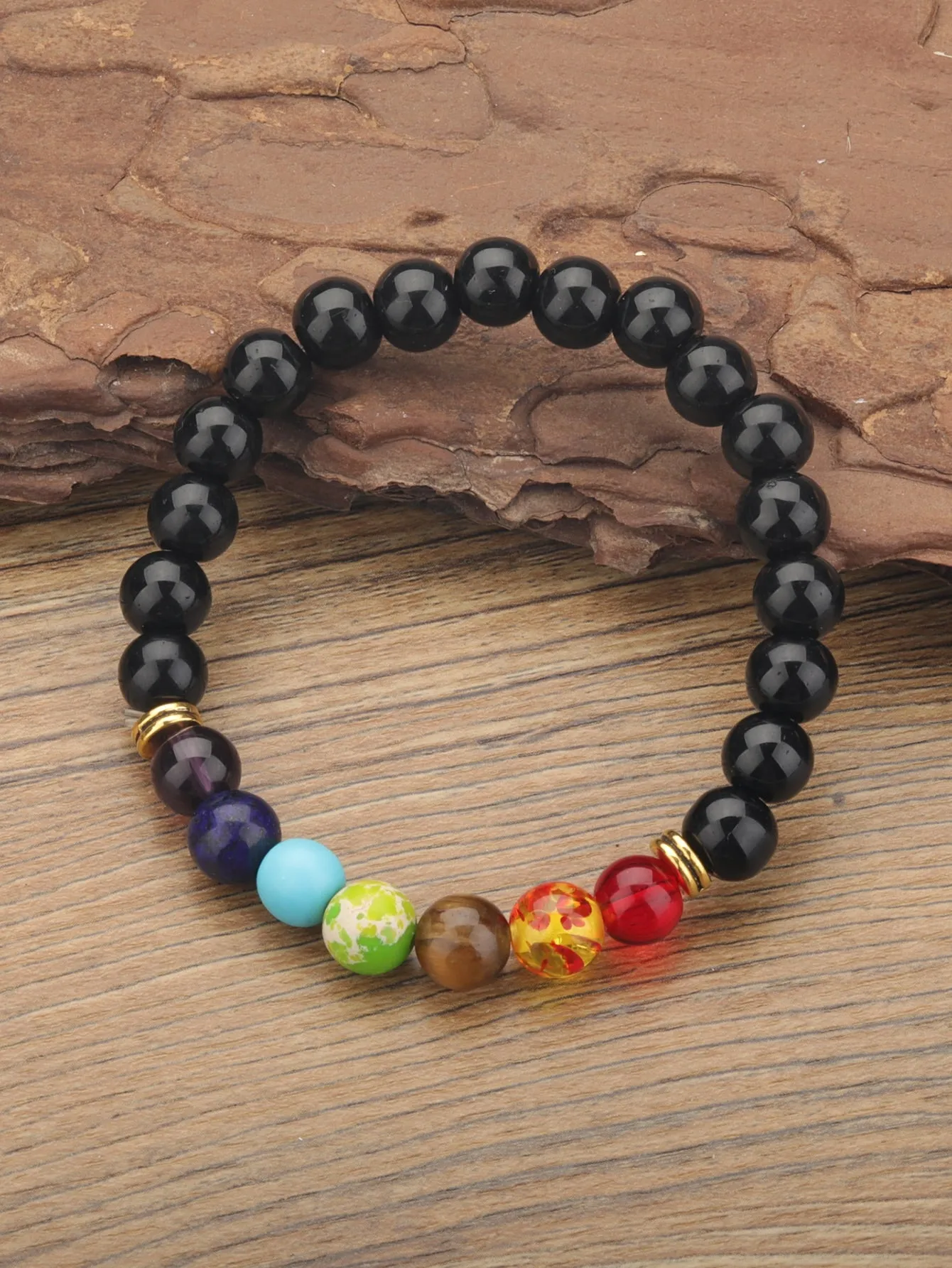 7 Chakra Stone Beaded Bracelet for Women Men Stretchy Stackable Bracelets