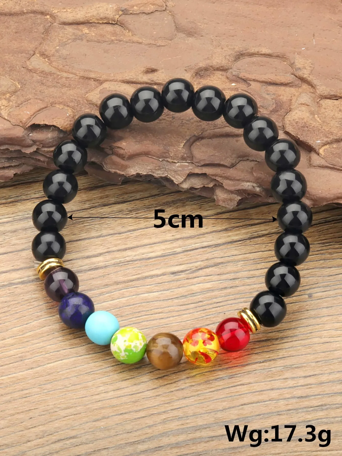 7 Chakra Stone Beaded Bracelet for Women Men Stretchy Stackable Bracelets