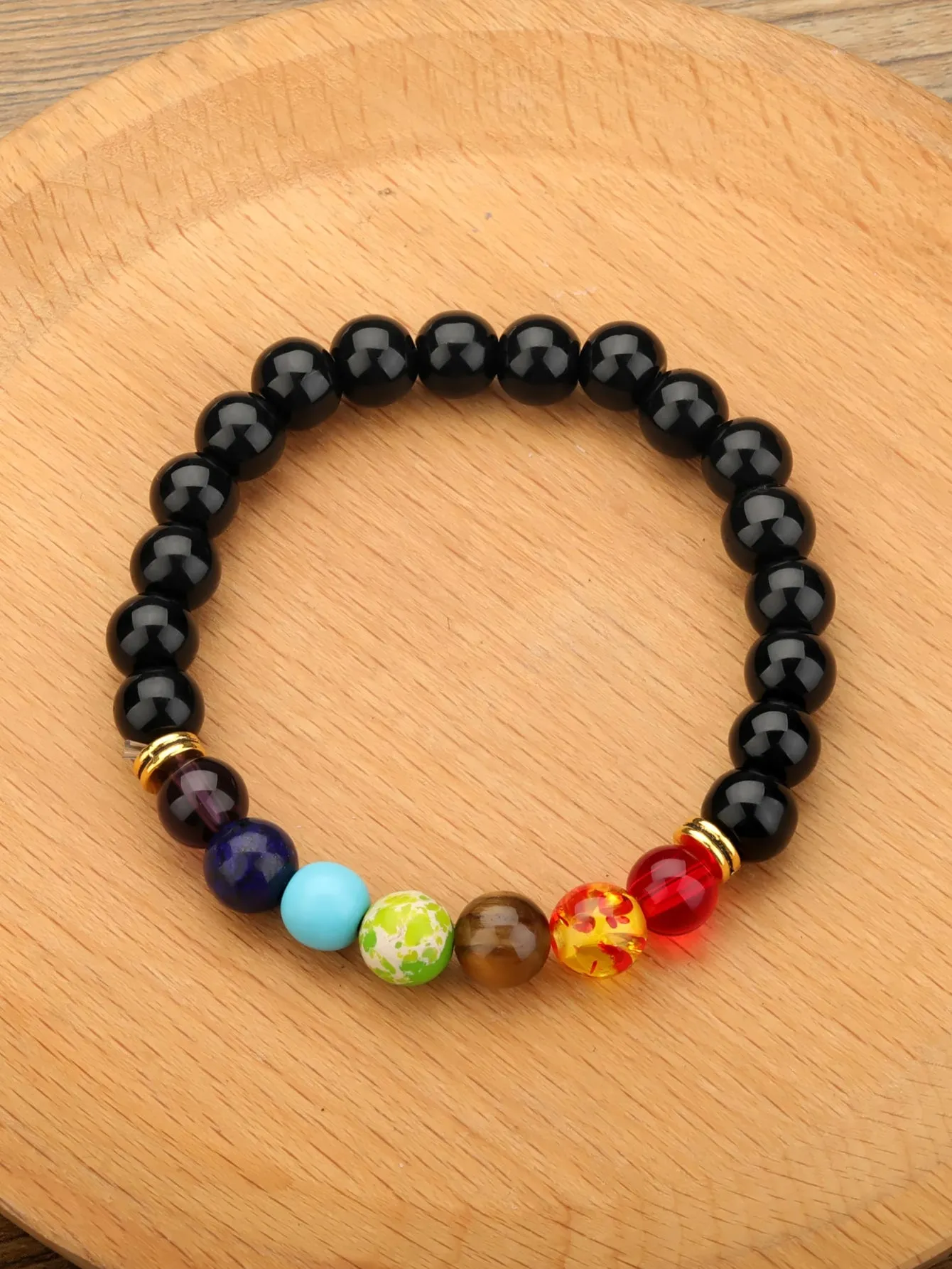 7 Chakra Stone Beaded Bracelet for Women Men Stretchy Stackable Bracelets