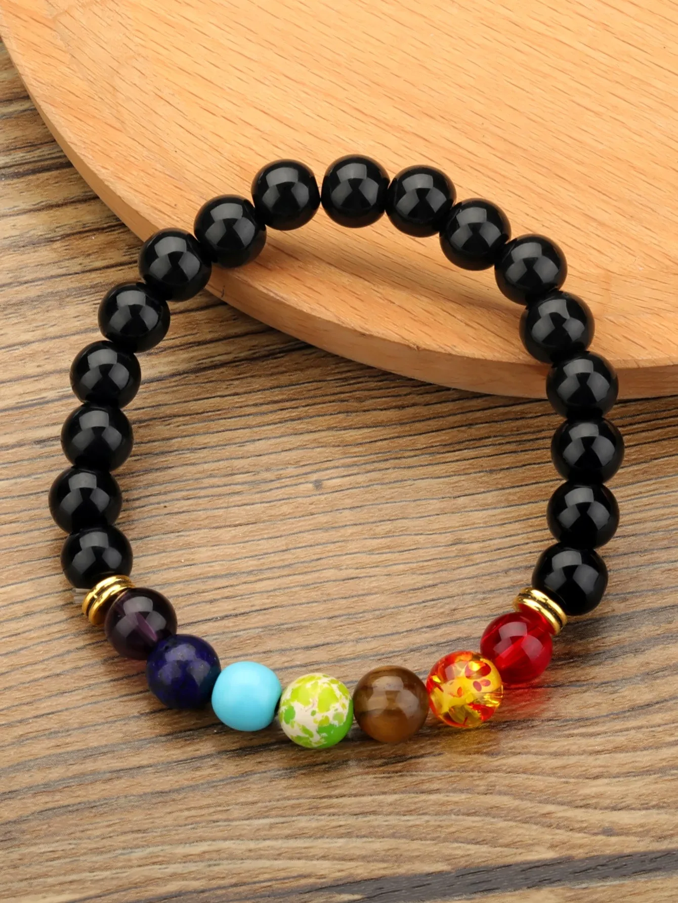 7 Chakra Stone Beaded Bracelet for Women Men Stretchy Stackable Bracelets