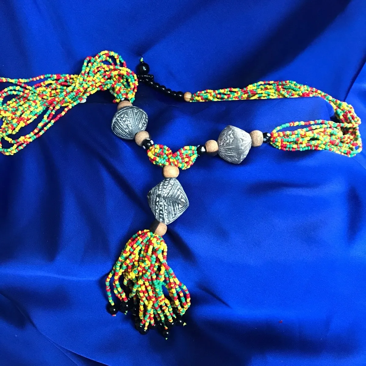 African Statement Necklace with Masai Beadwork