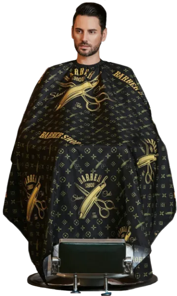 AMW Black & Gold Barber Cape