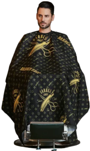 AMW Black & Gold Barber Cape