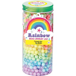 Bead Jewelry Jar - Rainbow