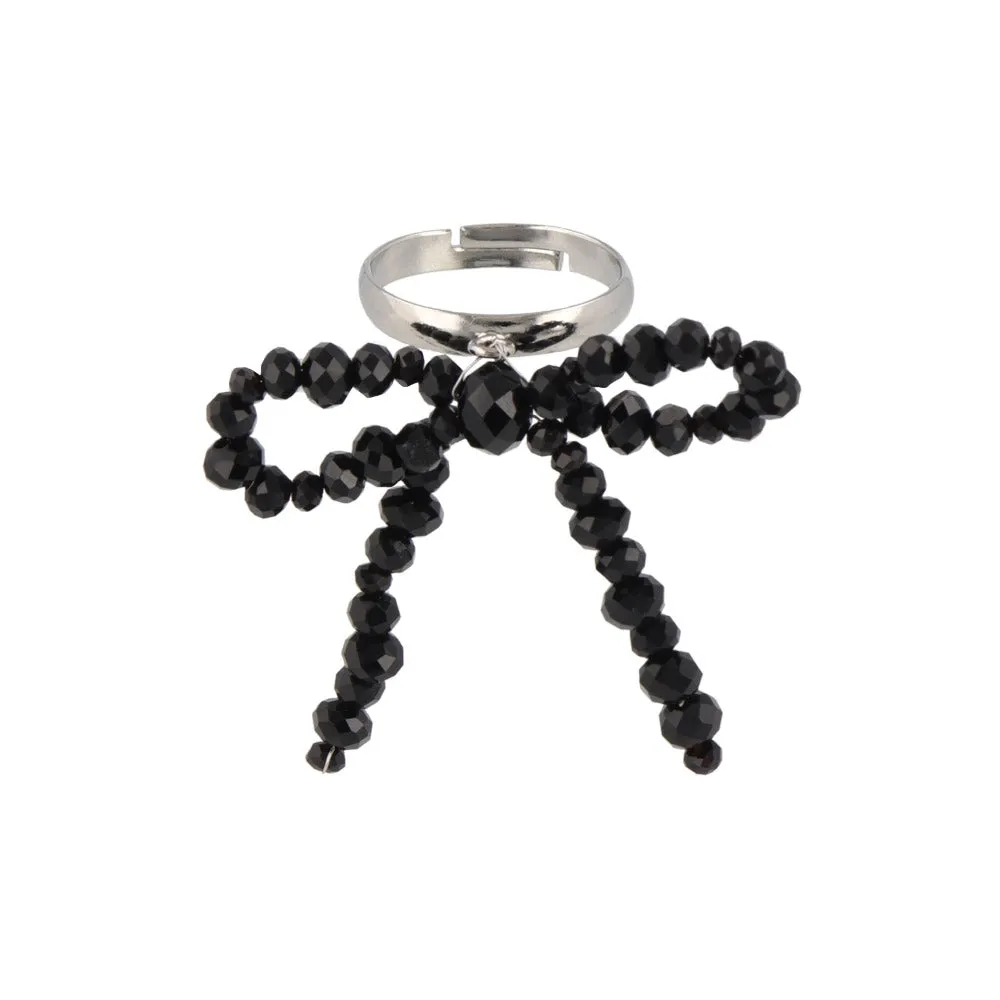 Beaded Bow Cuff Ring