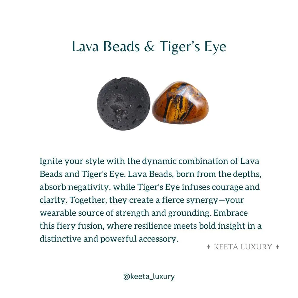 Black Icarus - Tiger Eye and Lava Bracelet