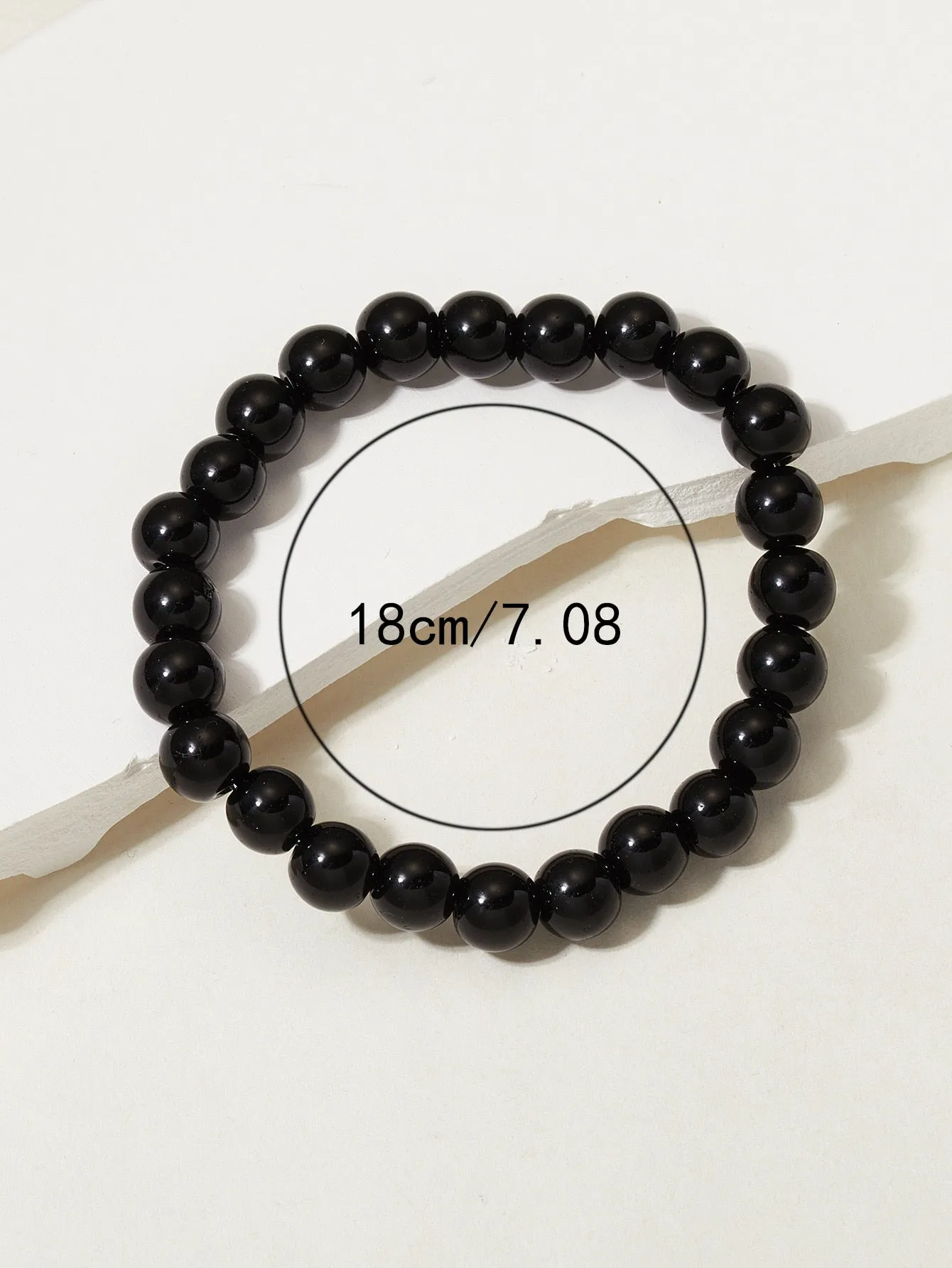 Black Stone Beaded Bracelet for Women Crafted Jewelry Stackable Bracelets