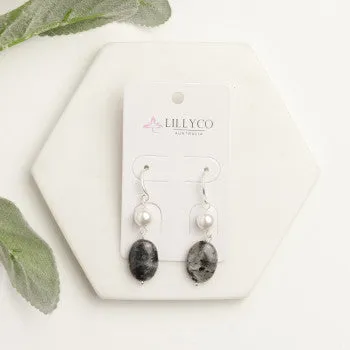 BLACK STONE EARRING**