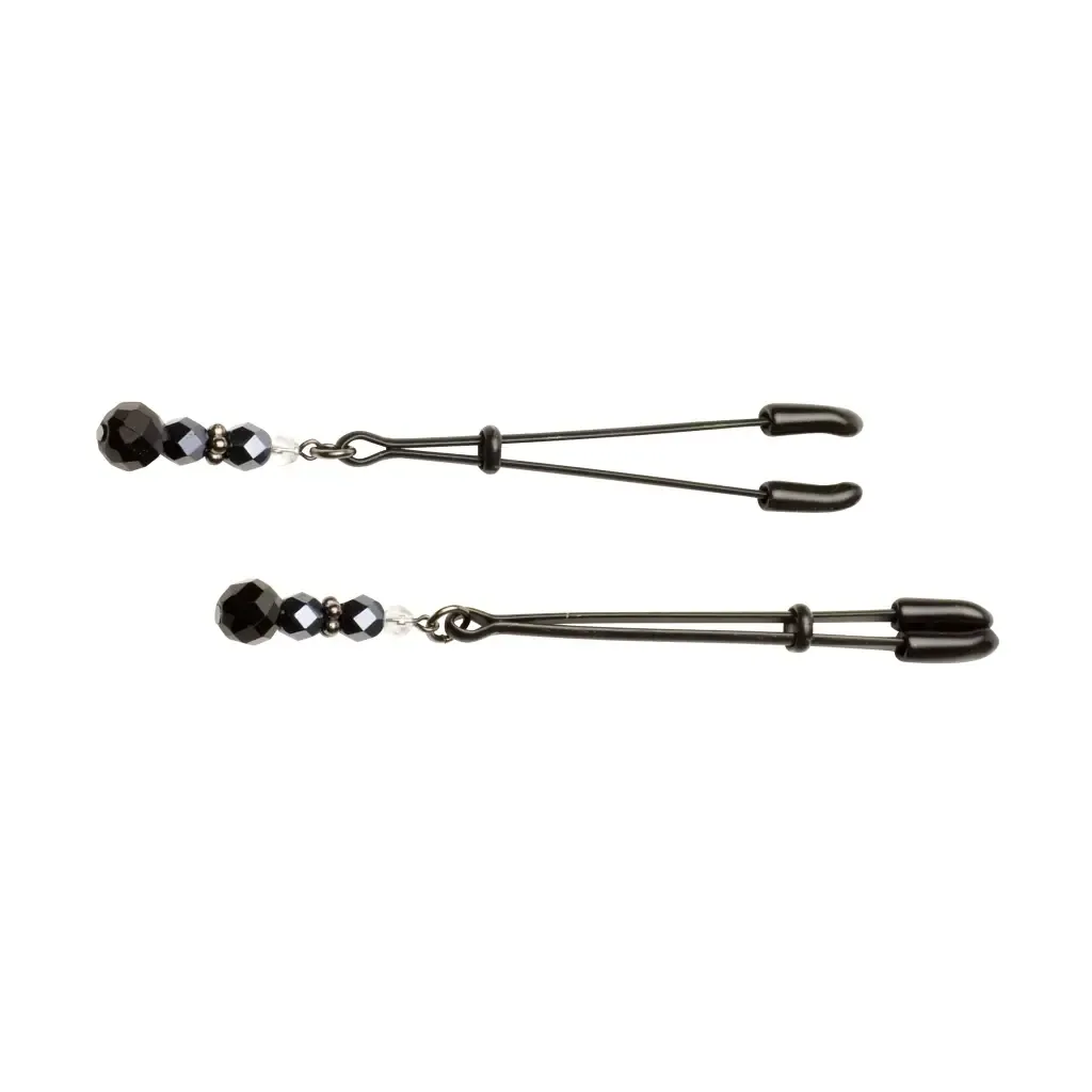 Black Tweezer Clamp Black W/beads