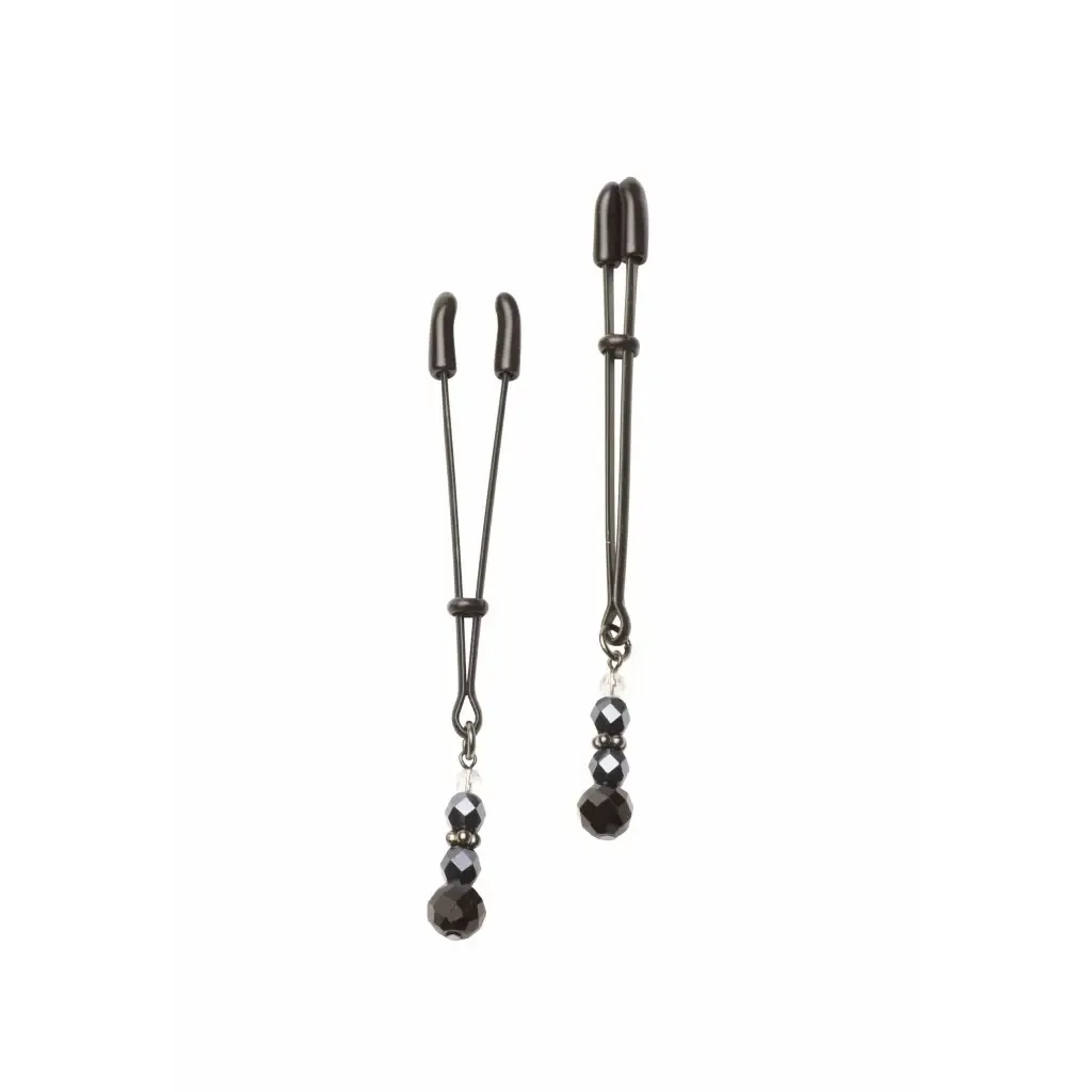 Black Tweezer Clamp Black W/beads