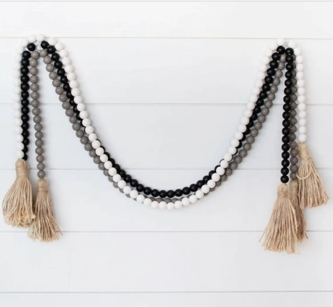 Black Wood Bead Garland