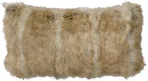 Canadian Stone Fox Faux Fur Lumbar Pillow