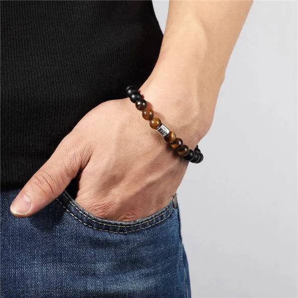 Classy Men Aries Brown Beaded Zodiac Bracelet