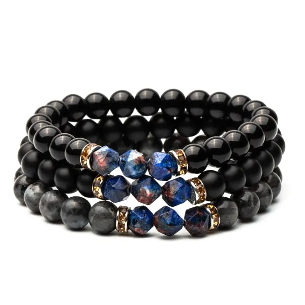 Classy Men Elegant Blue Stone Bracelet