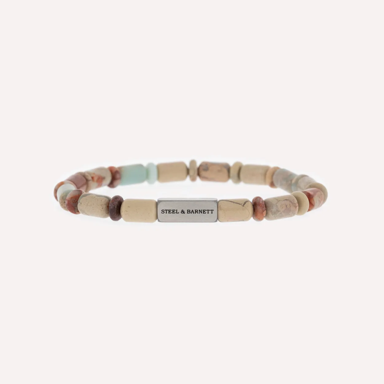 Colourful Cal Barrel Gemstone Bracelet Aqua Terra