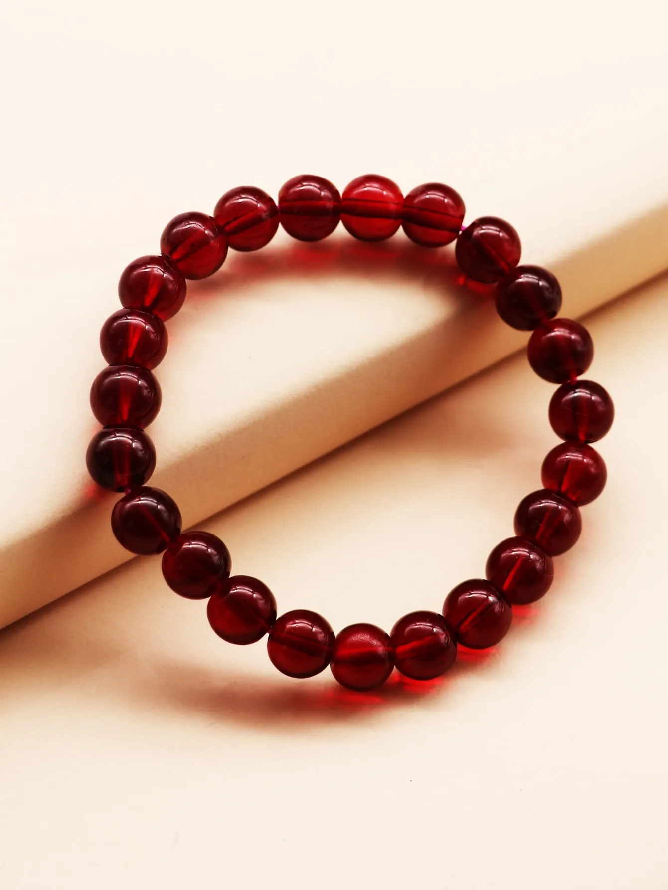 Dark Red Minimalist Beaded Bracelet for Women Crafted Jewelry Stackable