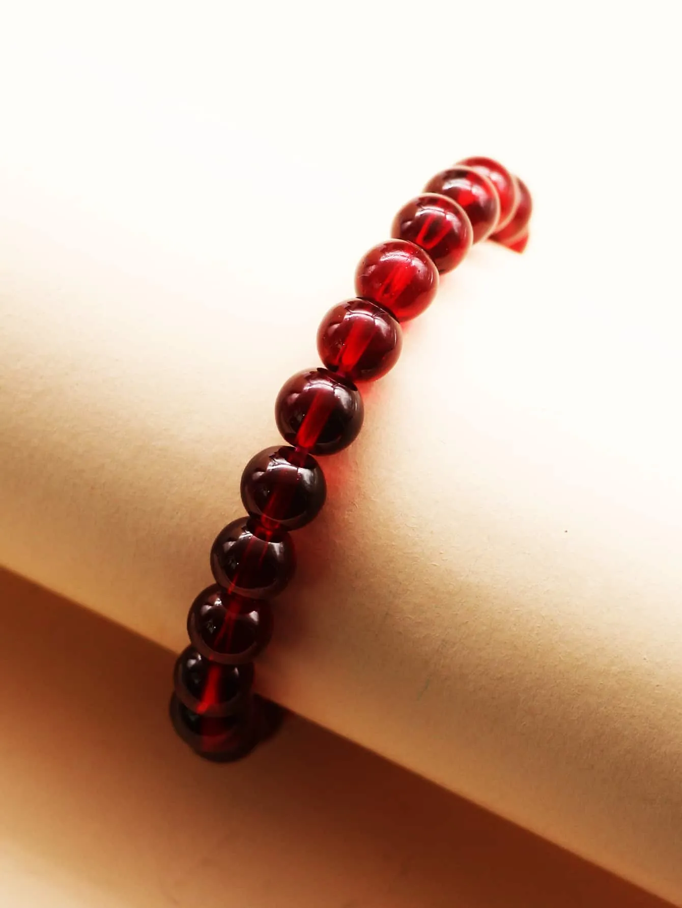 Dark Red Minimalist Beaded Bracelet for Women Crafted Jewelry Stackable