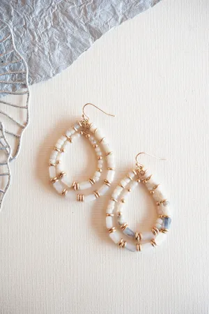 Day Dream Teardrop Earrings | Cream Ivory Beaded Earrings