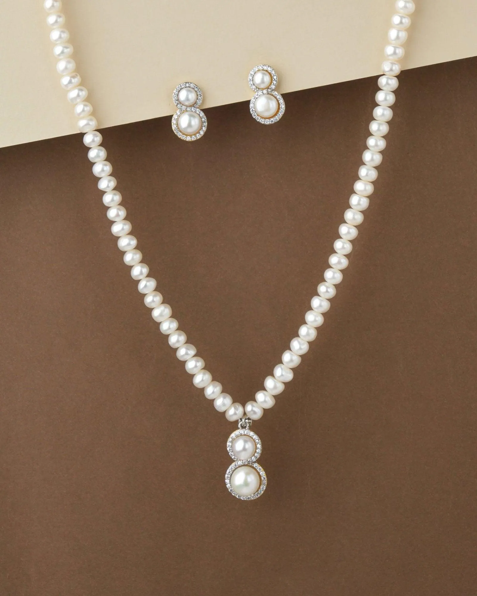 Elegant Real Pearl Necklace Set S23548