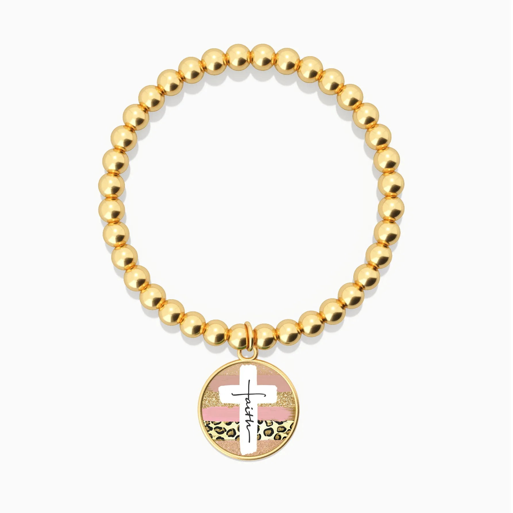 Faith Cross Paint Swipe - Beaded Bracelet