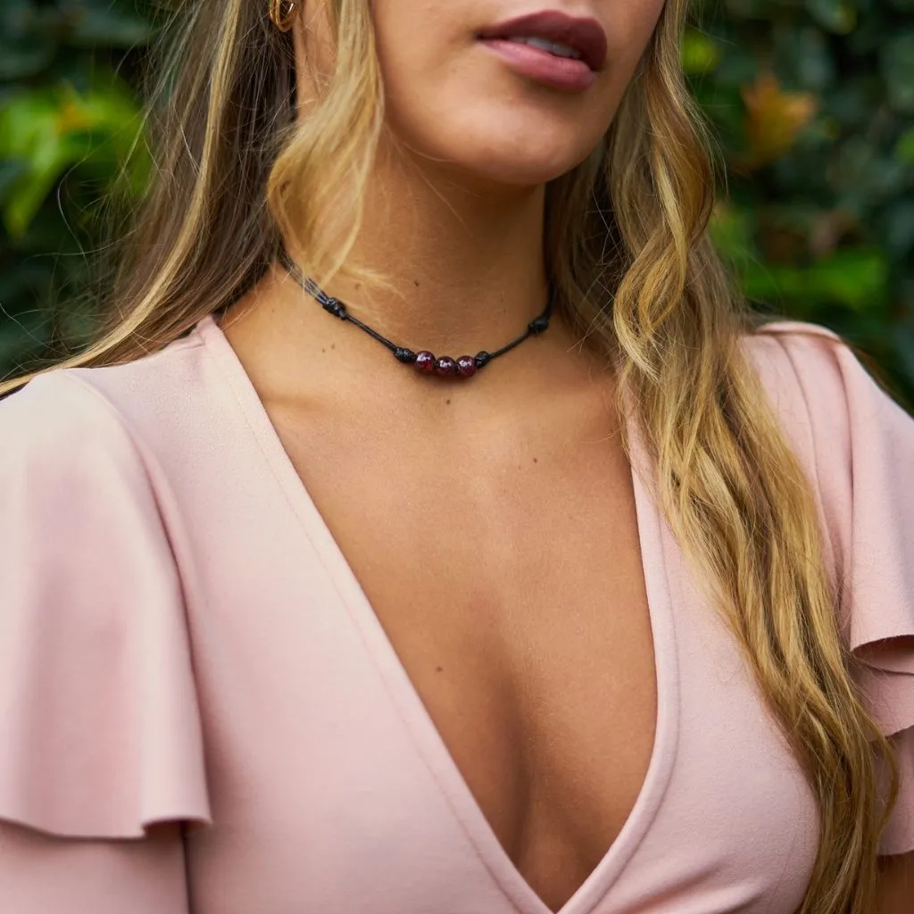 Garnet Beaded Choker - Elegant & Versatile