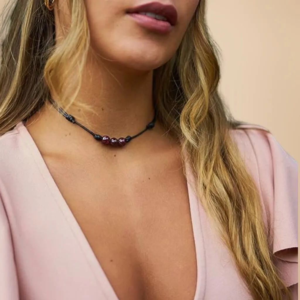 Garnet Beaded Choker - Elegant & Versatile