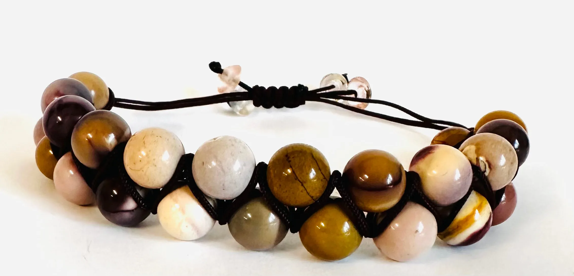 Gemstone Beaded Bracelet, Nylon Bracelet, Adjustable Bracelet