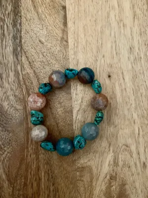 Genuine Stone Beaded Bracelet