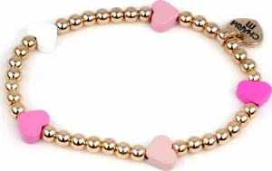 Gold Bead Stretch Heart Bracelet