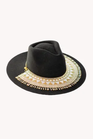 Gold Beaded Hat Necklace