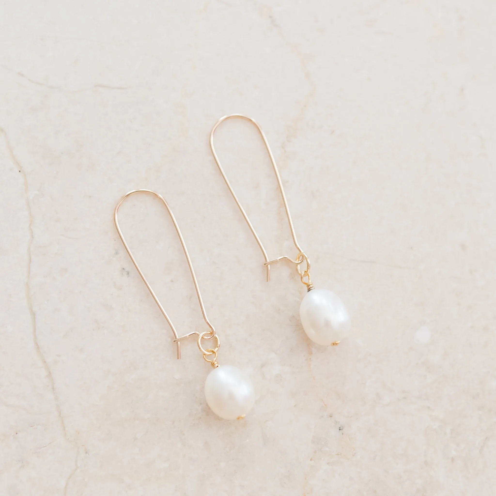 Gold-Filled Kidney Hook and Pearl Earrings | Modern Elegance & Classic Pearls | By Pearly Girls