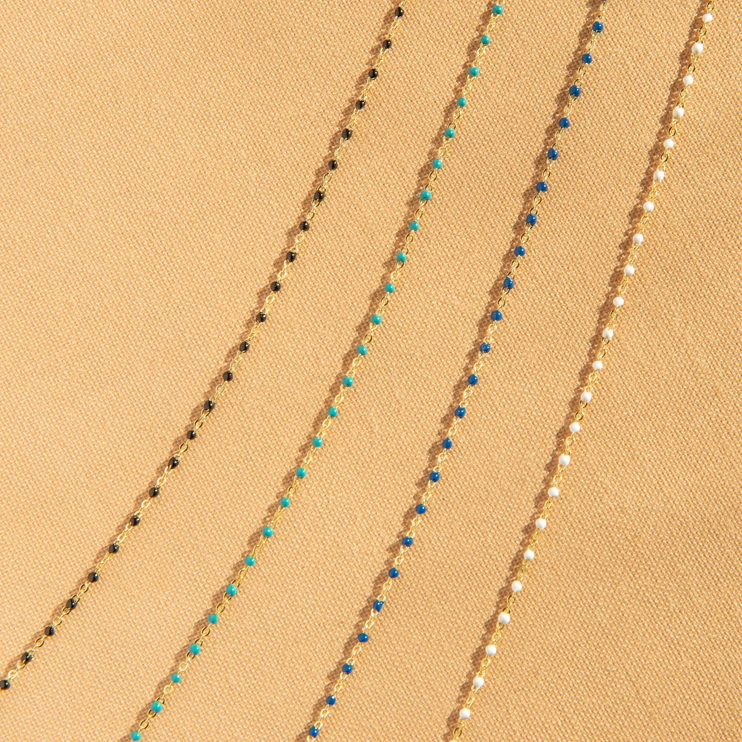 gold plated delicate beaded necklace