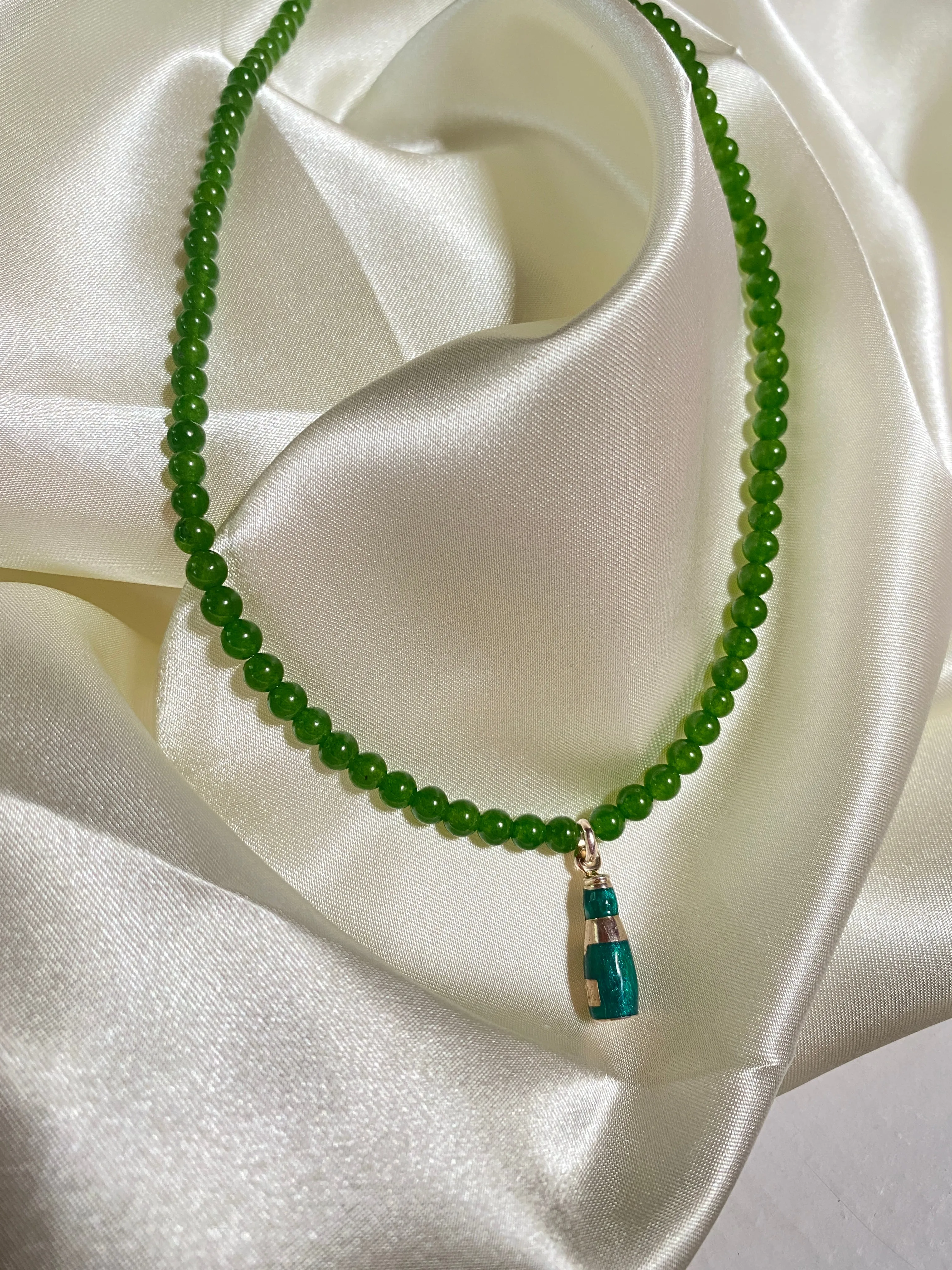 Green Beer Beaded Necklace