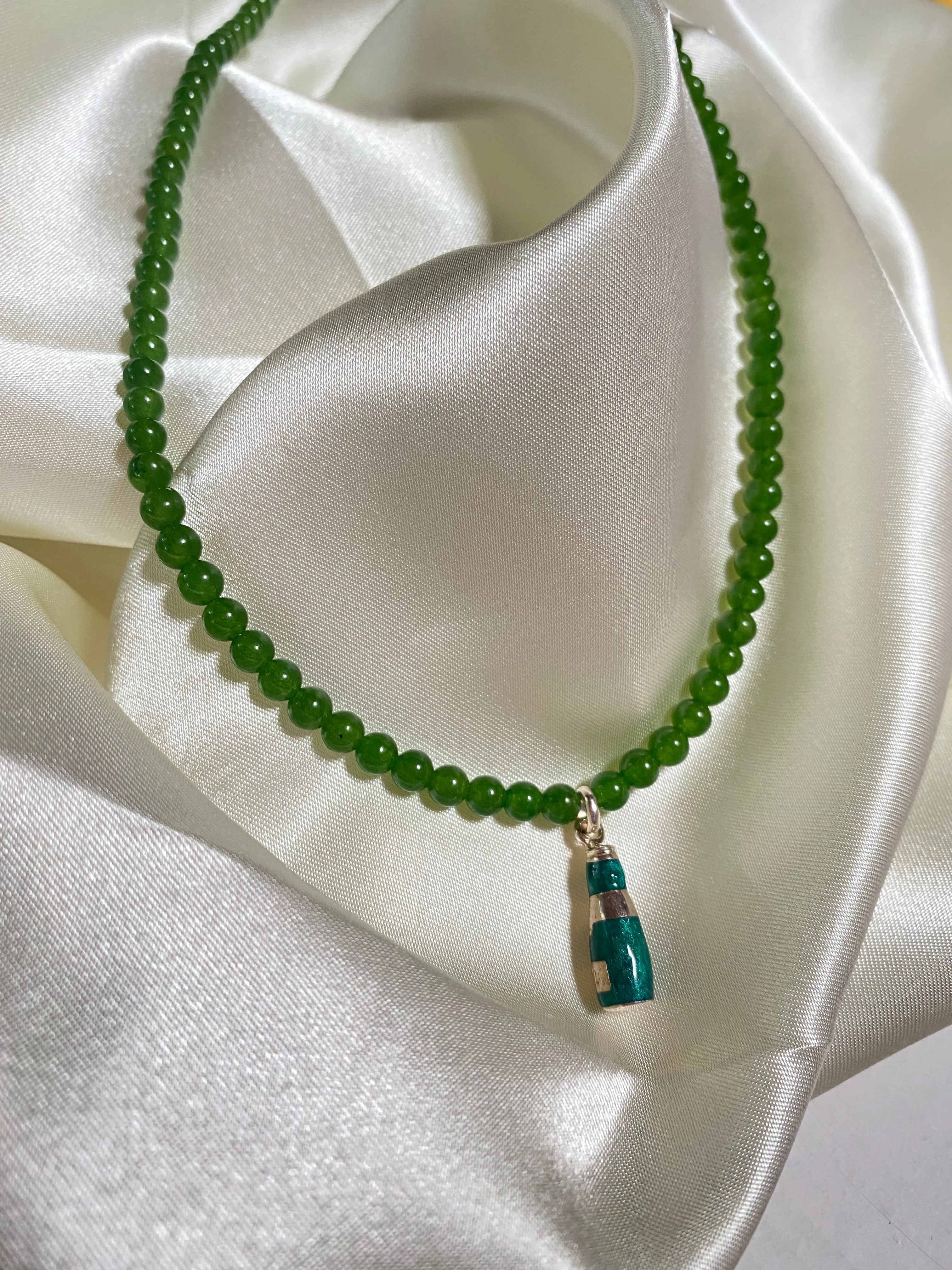 Green Beer Beaded Necklace