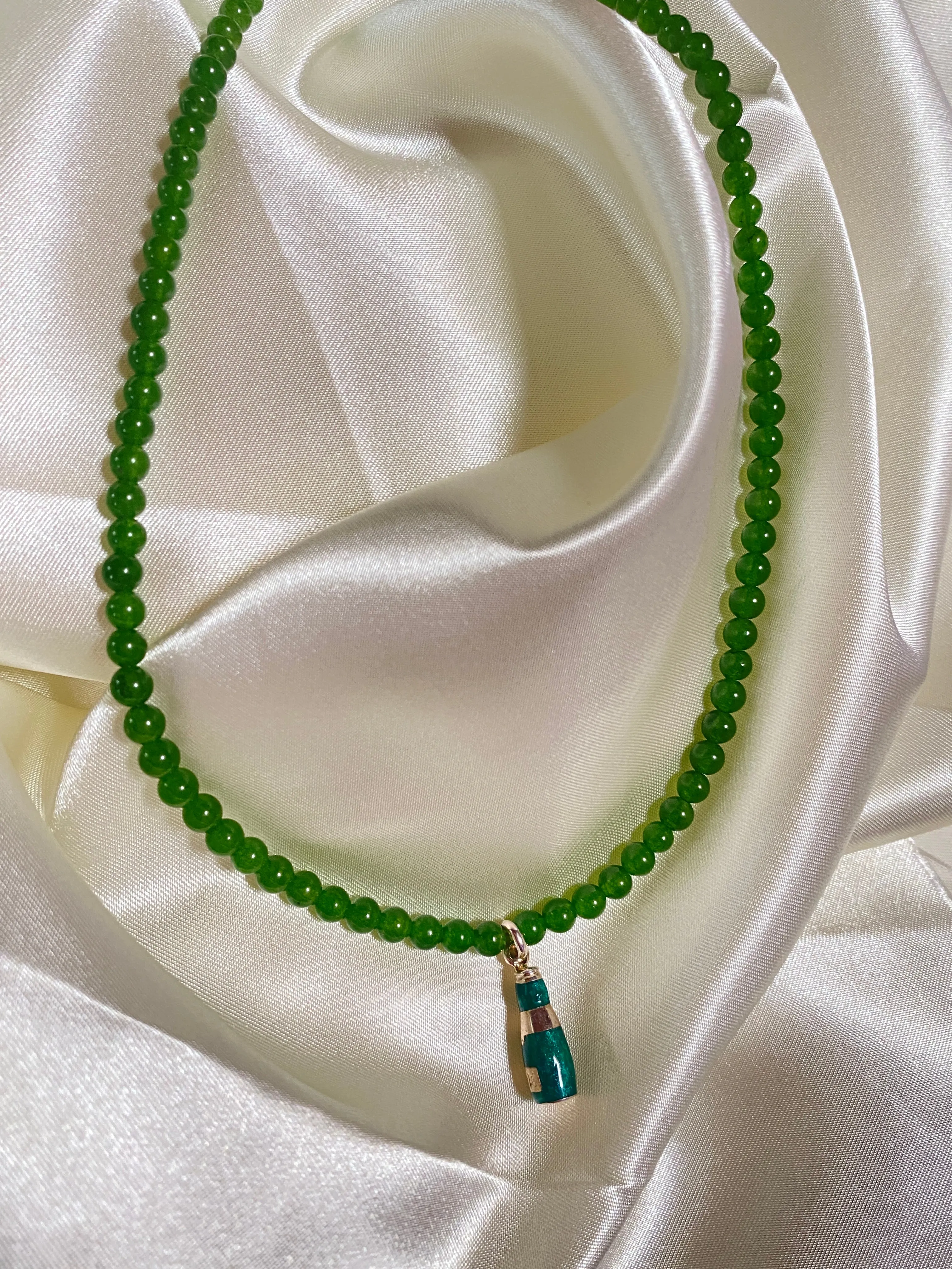 Green Beer Beaded Necklace