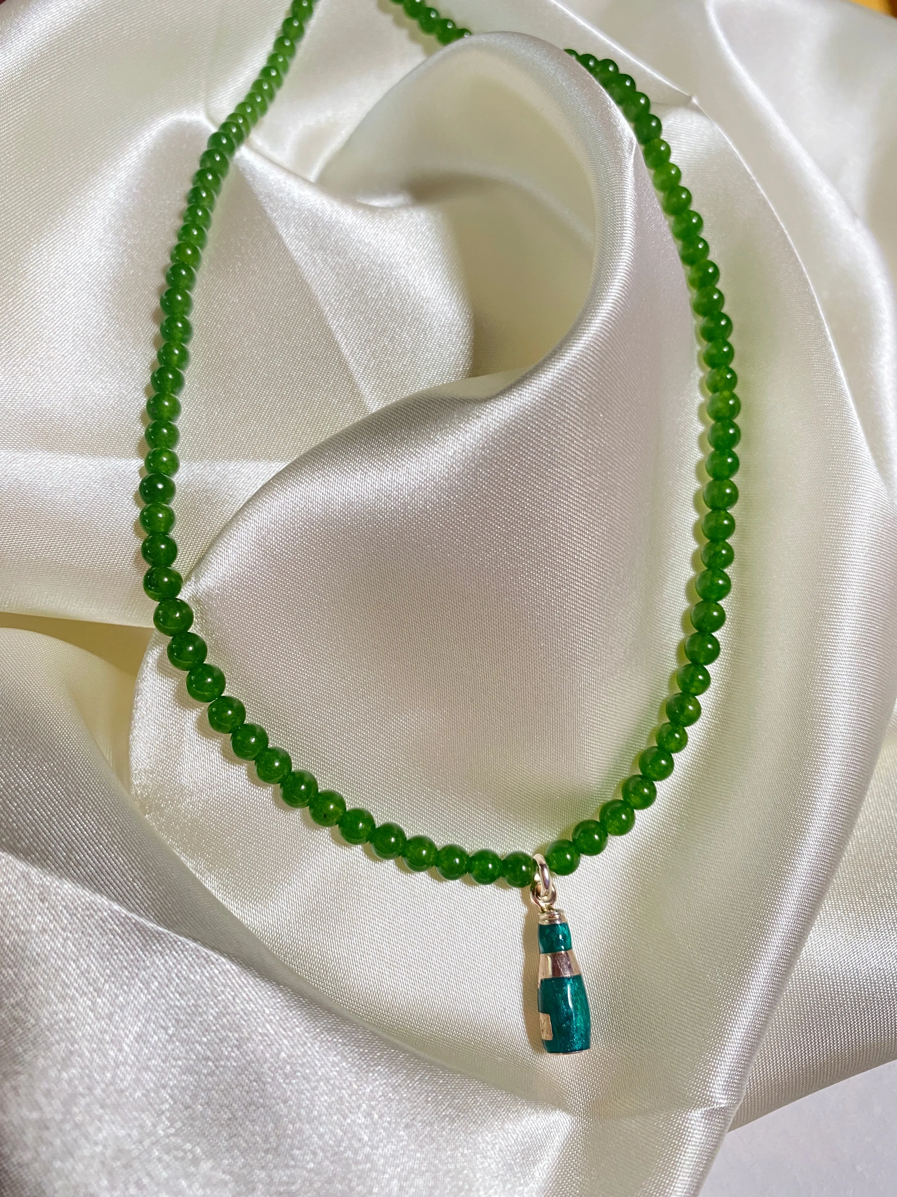 Green Beer Beaded Necklace