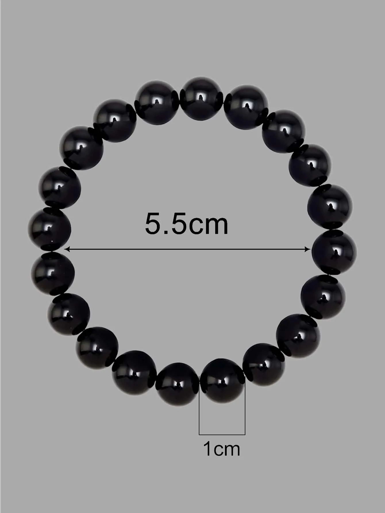 Gun Black Color Crystal Beaded Bracelet Stackable Stretch Bracelets Creative