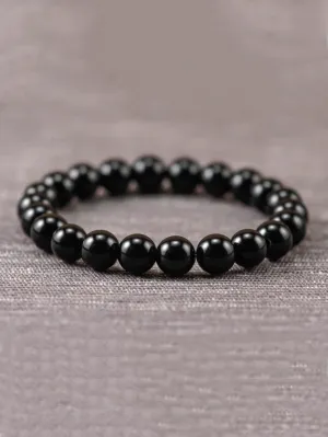 Gun Black Color Crystal Beaded Bracelet Stackable Stretch Bracelets Creative