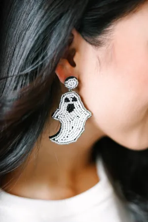 Halloween Ghost Beaded Earring