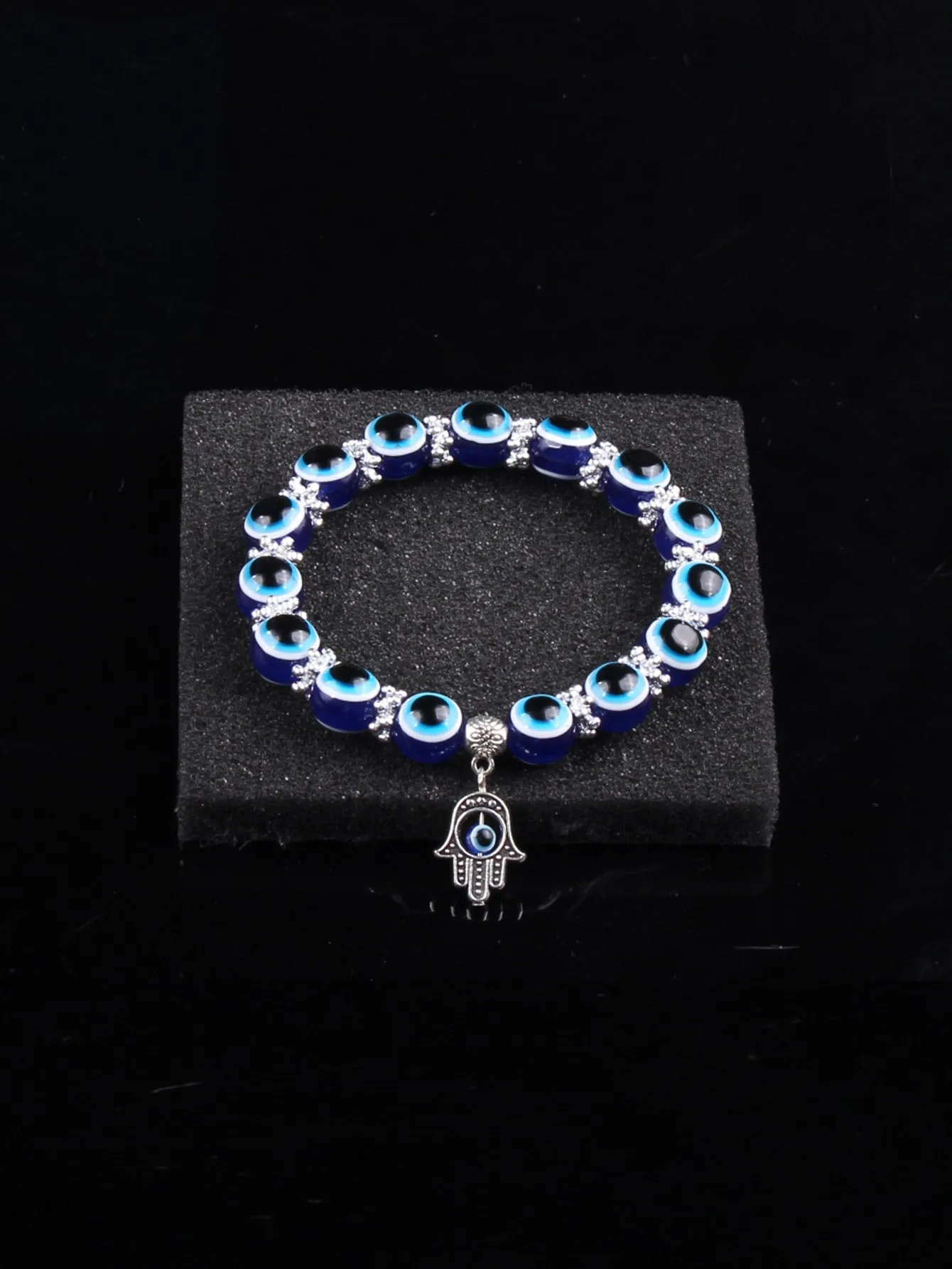 Hamsa Hand Charm Evil Eye Beaded Bracelet Boho Crafted Creative Beads Design