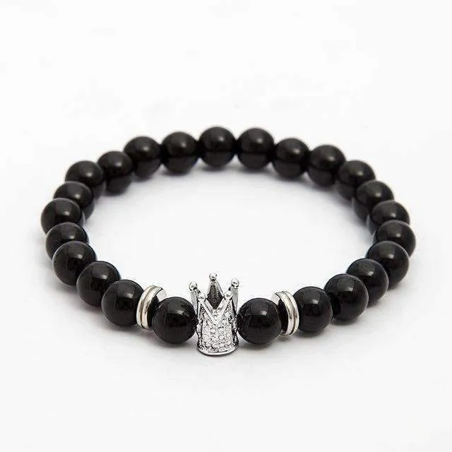 Imperial Gold &amp Onyx Black Crown Bracelet