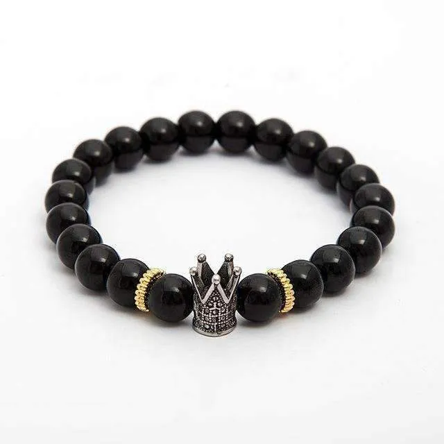 Imperial Gold &amp Onyx Black Crown Bracelet