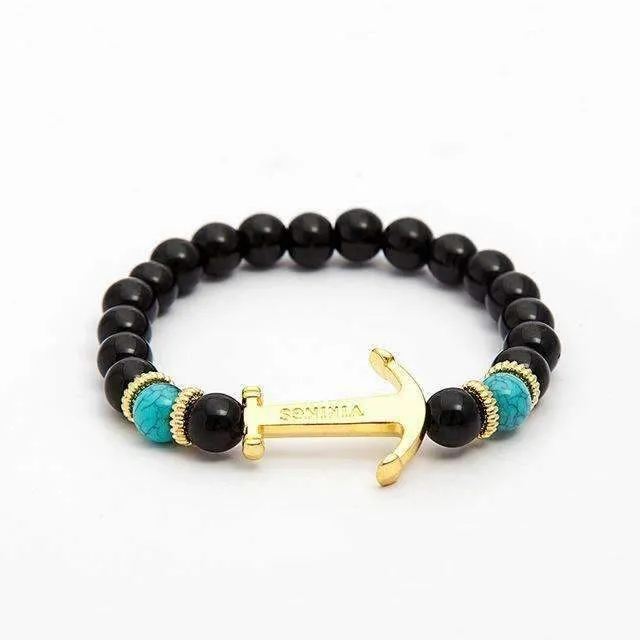 Imperial Gold &amp Onyx Black Crown Bracelet