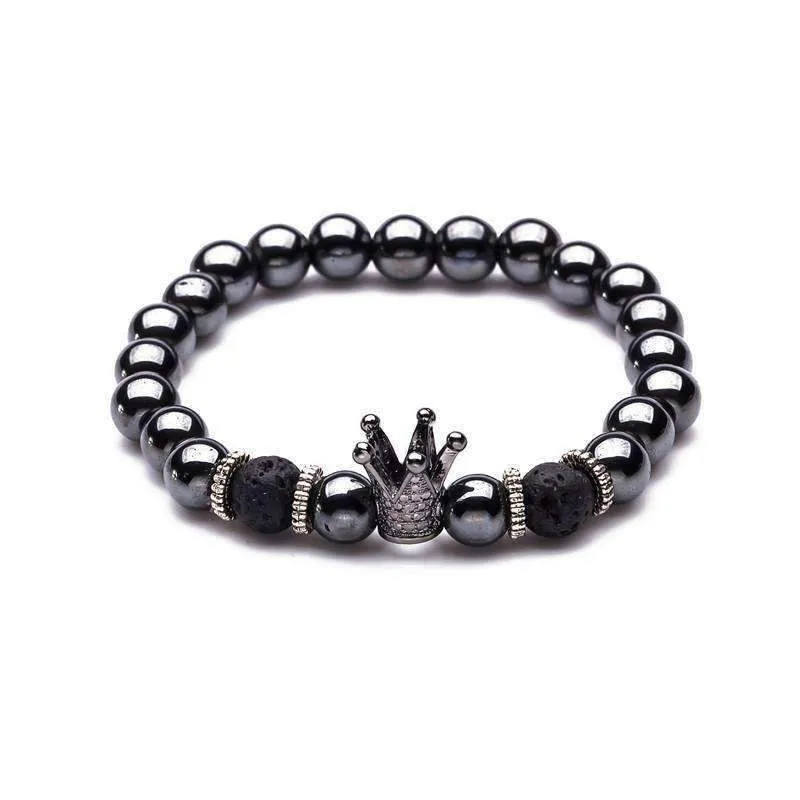 Imperial Gold &amp Onyx Black Crown Bracelet