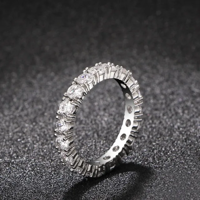 Inlay Cubic Zirconia Unique Shape Ring