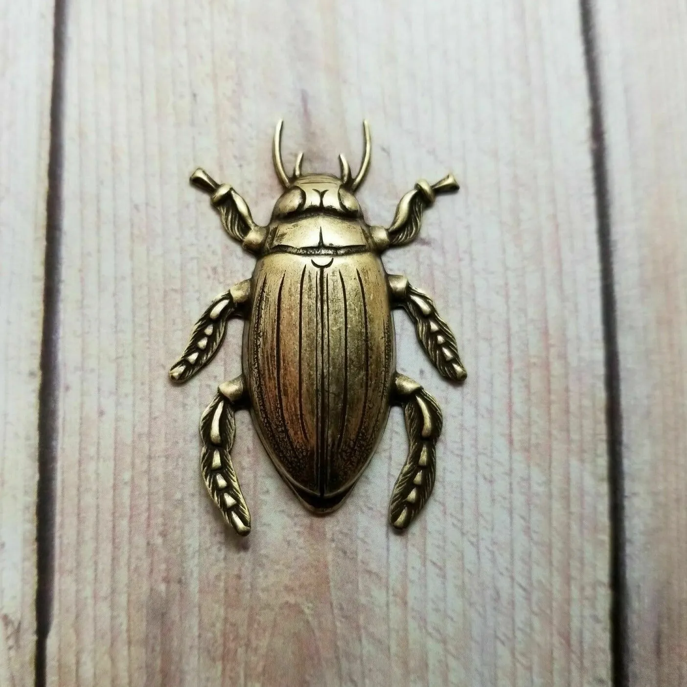 Large Brass Beetle Bug Stamping - 3074S.