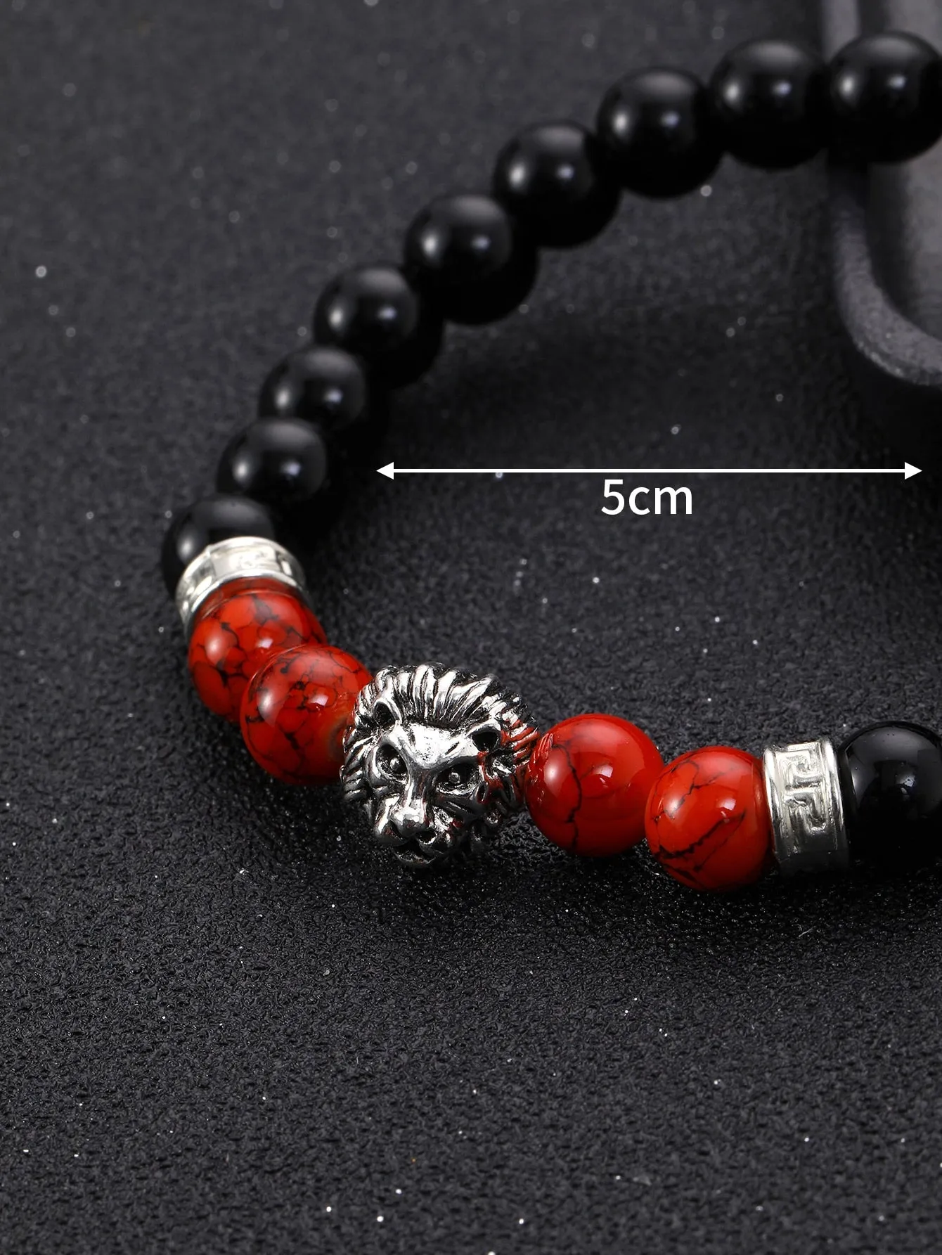 Lion Animal Decor Beaded Bracelet for Men Stackable Stretch Bracelets Creative